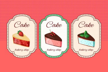 Meyve ile farklı tatlılar ile şablon. Tasarım, duyurular, posterler, restoran menüsü için. 