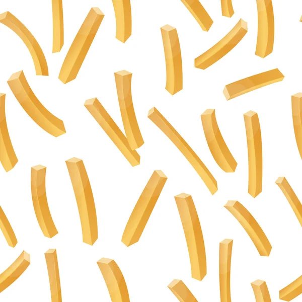 Nahtlose Muster mit Pommes frites Kartoffeln. Fast Food Hintergrund. isoliert auf weißem Hintergrund. Vektor. — Stockvektor