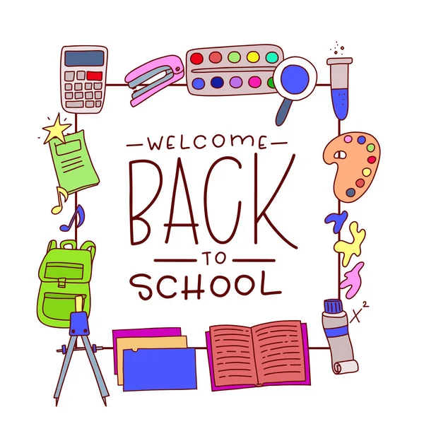 Okul vektör bayrağına geri dönelim. Yaratıcı tasarım reklam. Vektör.