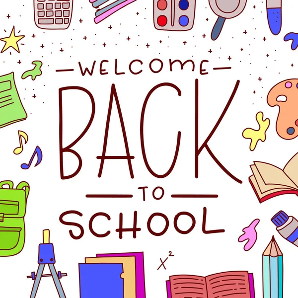 Okul vektör bayrağına geri dönelim. Yaratıcı tasarım reklam. Vektör.