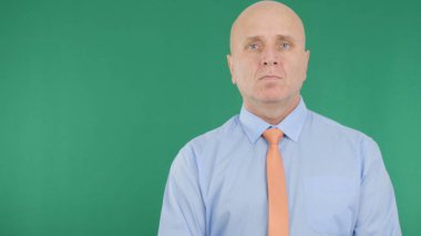 Ciddi ve yakışıklı işadamı görüntü sunumu