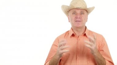 Çiftlik iş bahsediyoruz memnun çiftçi röportaj