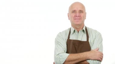 Adam Önlük sakin ve kamera bir Tv röportajında isteyen rahat bir gülümseme