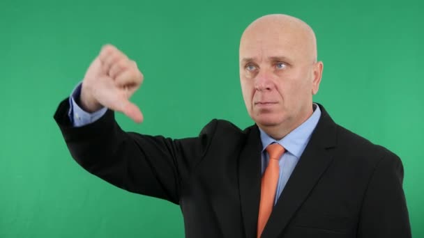 Businessperson Make Dislike Sign Disapprove Hand Gestures Thumbs — Stock Video