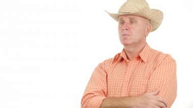 Kendine güvenen çiftçi sakin tarım iş tarım işinde ciddi