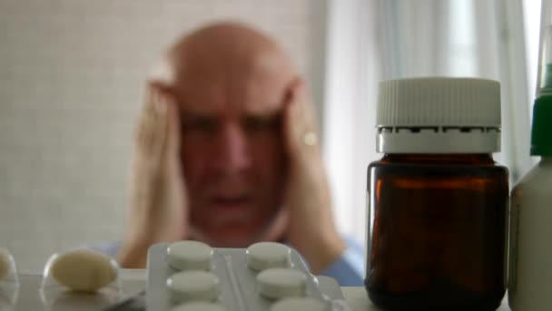 Man Suffering Big Headache Open Door And Look In Medicine Cabinet Ultra High Definition Ultrahd Ultra Hd Uhd 4k 3840x2160