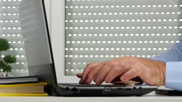 Man in Office Room Working Using a Laptop (Ultra High Definition ... Man in Office Room Working Using a Laptop (Ultra High Definition ...