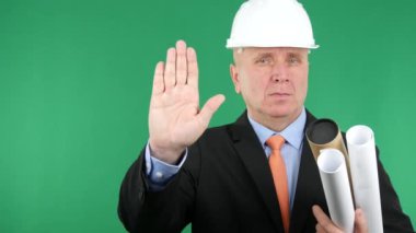 Kendine güvenen mühendis el jestleri uyarı durağına (Ultra High Definition, Ultrahd, Ultra Hd, Uhd, 4k, 3840 x 2160)