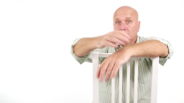 Man Gesturing Time Out Sinal Pausa Aviso Terminar Parar Ação — Vídeo de Stock