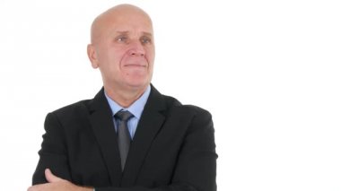 Kendine güvenen işadamı görüntü gülümseyen memnun prezentabl şirket çalışanı