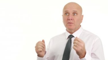 İşadamı konuşma işadamının basın röportaj mali iş tartışma.