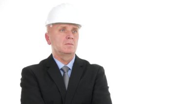 Ayık işadamı mühendis ciddi başparmak yukarıya el jest anlamı iyi iş yapmak.