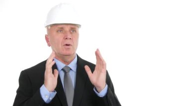 Tv kamera profesyonel bir röportaj veren işadamı mühendis tartışması.