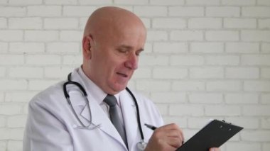 Doktor uzman konuşmak ve tıbbi bir Prescript yazma tavsiyelerde