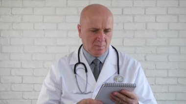 Kendine güvenen Doktor hastanede tıbbi reçete yazma