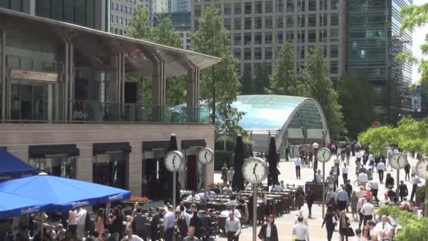 Londres Downtown Street View com pessoas Sidewalk Traffic — Vídeo de Stock