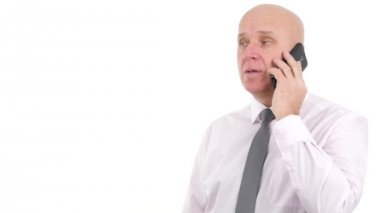 Kötü haber yapmak sinir el hareketleri işadamı bir telefon telefon duyar