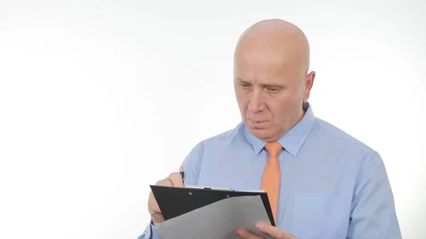 Businessperson Read Write Documents Clipboard — Stock Photo, Image