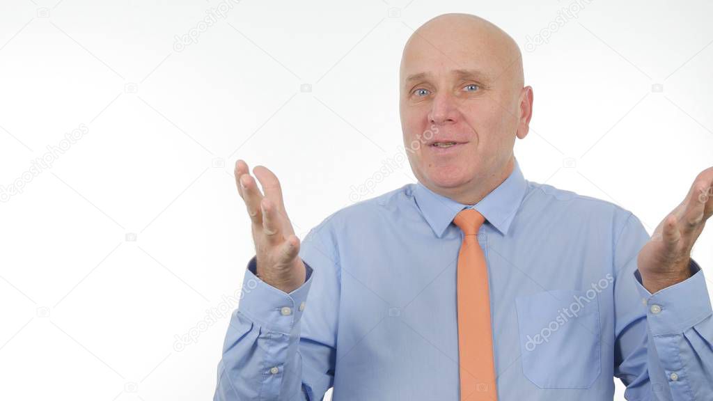 Businessman Image Gesturing and Talking in a Business Meeting