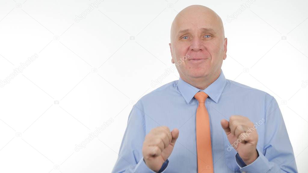 Businessman Image Gesturing and Talking in a Business Meeting