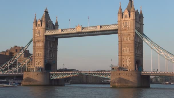 Tower Bridge Temze Folyó Kép London Belvárosában — Stock videók