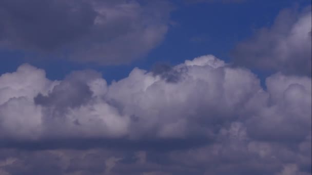 Beautiful Time Lapse White Grey Clouds Blue Sky — Stock Video