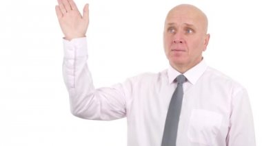 Ciddi işadamı selam merhaba el hareketleri yapmak