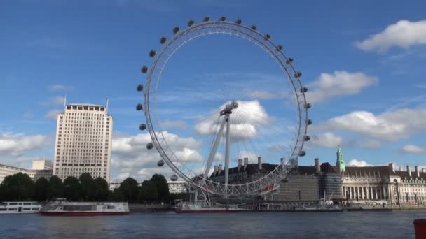 Time Lapse Con London Eye Punto Riferimento Centrale Nel Sole — Video Stock