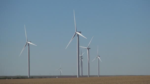 Parque Energético Com Turbinas Eólicas Solução Energia Verde Geradores Eletricidade — Vídeo de Stock