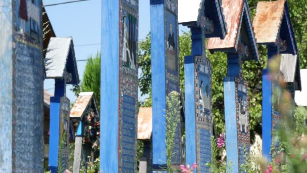 사란 타 마을 묘지에서 영적이 고 재미 있는 메시지와 색 삭제 돌 — 비디오