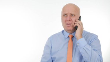 Cep telefonu kötü haber konuşan hayal kırıklığı Işadamı resim