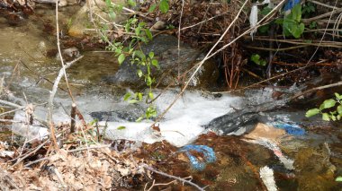 Atık ve Plastik Çöp Ekolojik Kirletici ile Dağ Nehri Kirliliği