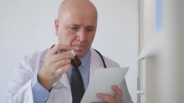 Bir Doktor Bir İlaç Alıcı dan Reçete arıyorsunuz ile Yavaş Hareket