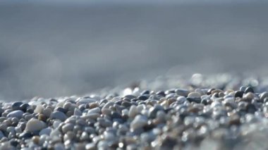 Tropik Bir Plajdan Kum ve Çakıl ile Görüntü Kapat