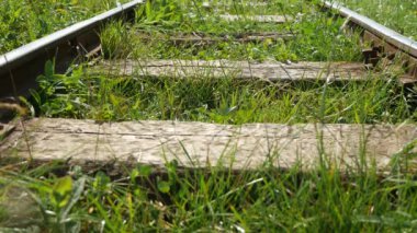 Steam Motor Treni Için Kullanılan Terk Edilmiş Eski Demiryolu ile Görüntü