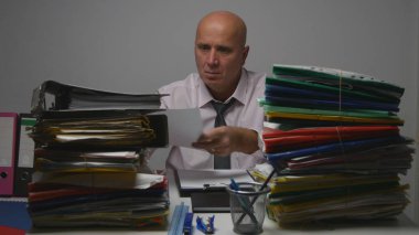 Muhasebe Ofisindeki İşadamı Mali Belgelerle Çalışıyor