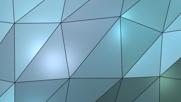 Kleurrijke zwaaiende driehoek patroon oppervlak. Abstracte 3D-achtergrond — Stockvideo