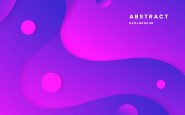 Modern Soyut Gradyan Arkaplan Mor ve Pembe Akışkan Şekiller ve Çemberler. Görüntü vektörü 10 eps.