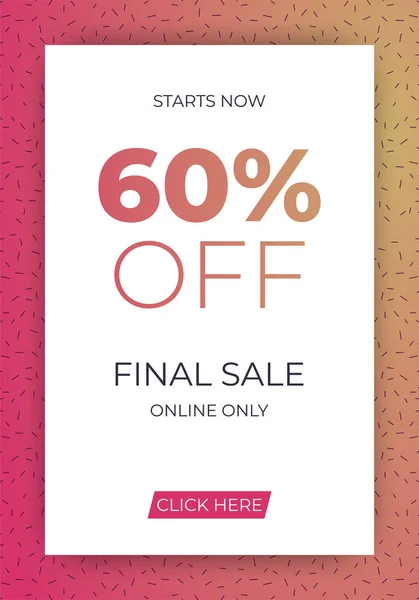 Final Sale Banner Geometric Pattern Rose Dual Tone Gradient Background — Stock Vector