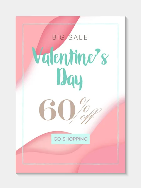 Concepto Diseño Para Venta Del Día San Valentín Banner Gran — Vector de stock