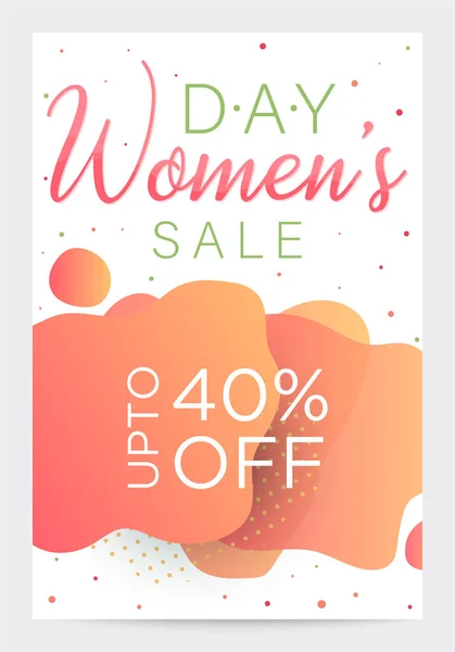 Womens Day rabatt banner, färgglada mall för företag, abstrakt gradient former — Stock vektor