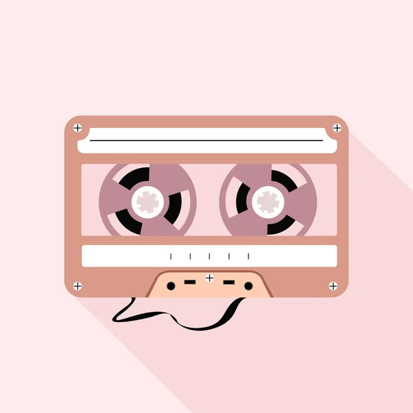 Retro Tonbandkassette Flache Designvektorillustration — Stockvektor