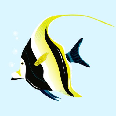  Mağribi putu, tropikal balık. vektör illüstrasyonu.