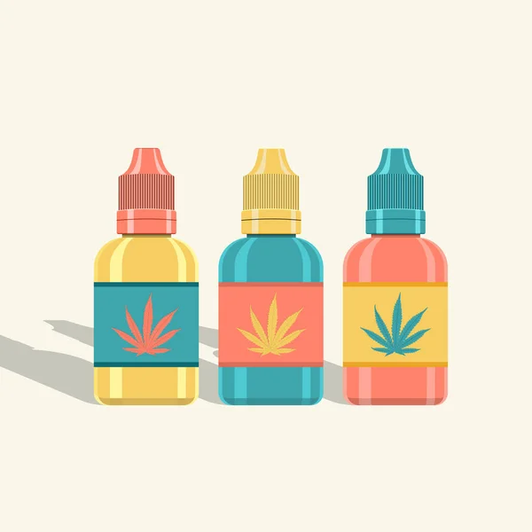 Vape E sıvı damlatan şişe seti. Düz yağ kavanozu. Gri arka planda izole edilmiş kozmetik şişe, matara, matara.. 