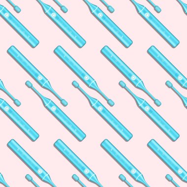 Elektrikli diş fırçası desenli vektör çizimi.