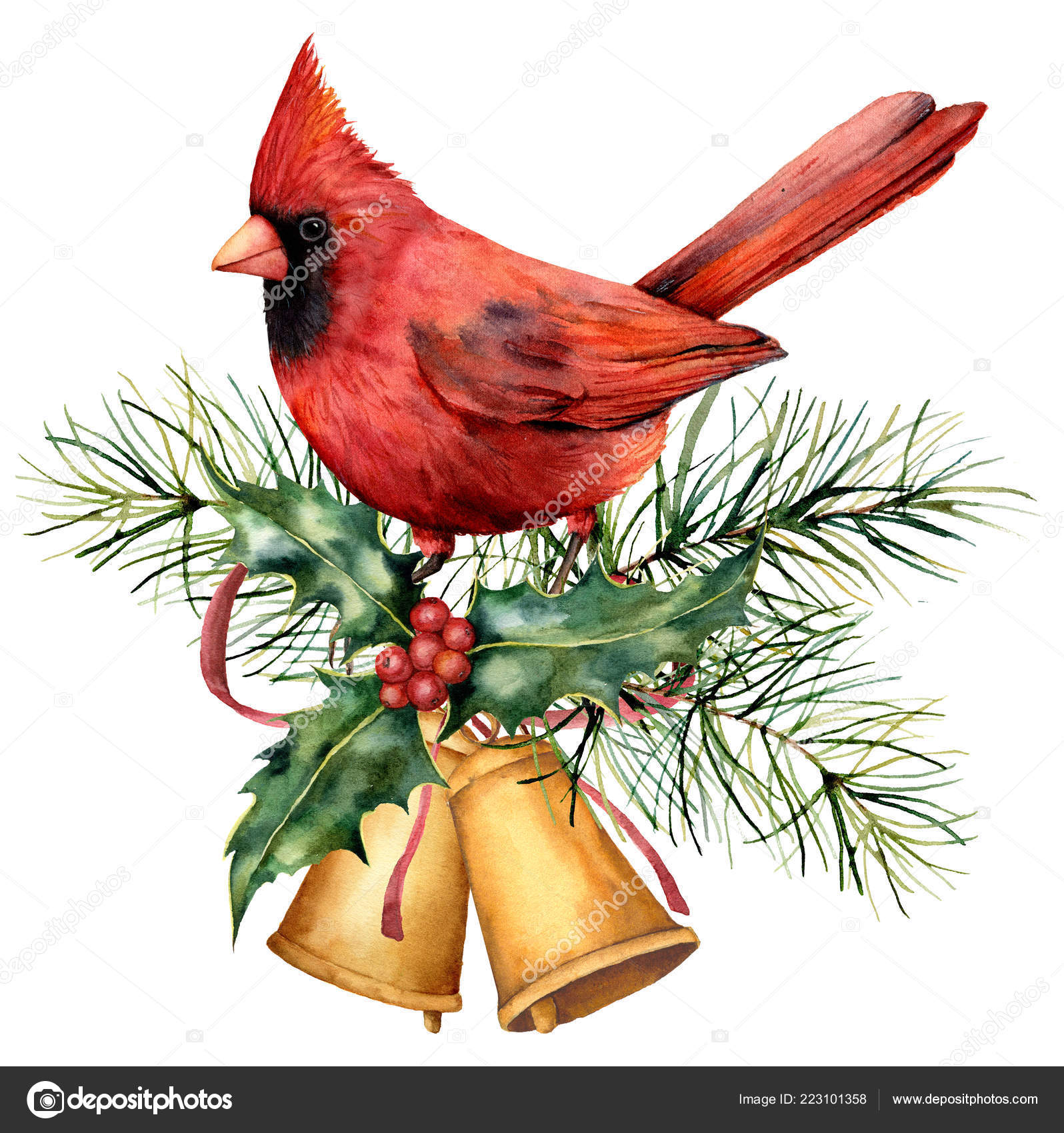 christmas red bird bell christmas red bird bell