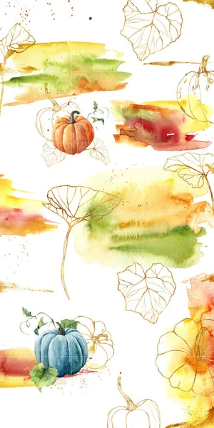 Design backgrounds for social media banner with autumn theme and pumpkins. Set of Instagram post frame templates. Mockup for beauty blog or fall theme. Layout for promotion. — Stock Photo, Image