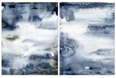 Suluboya klasik koyu mavi soyut doku, modern tarz. El boyası deniz soyut arkaplanı. Tasarım, baskı ya da arkaplan için Sucul çizimi. Yılın rengi.