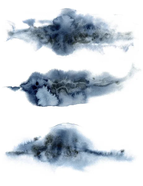 水の色抽象的な海の青のテクスチャ。手描きの海や海の抽象的な背景。デザイン、印刷または背景のための水性イラスト. — ストック写真
