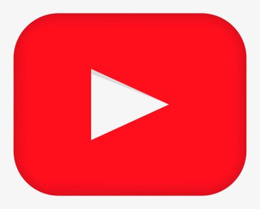 Kırmızı düğmeye video oynatıcı sosyal medya. Vektör çizim. EPS 10